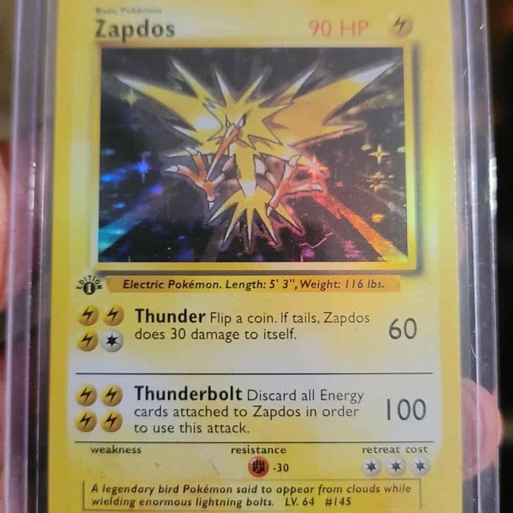 Pokemon Zapdos Card - Yellow and Black